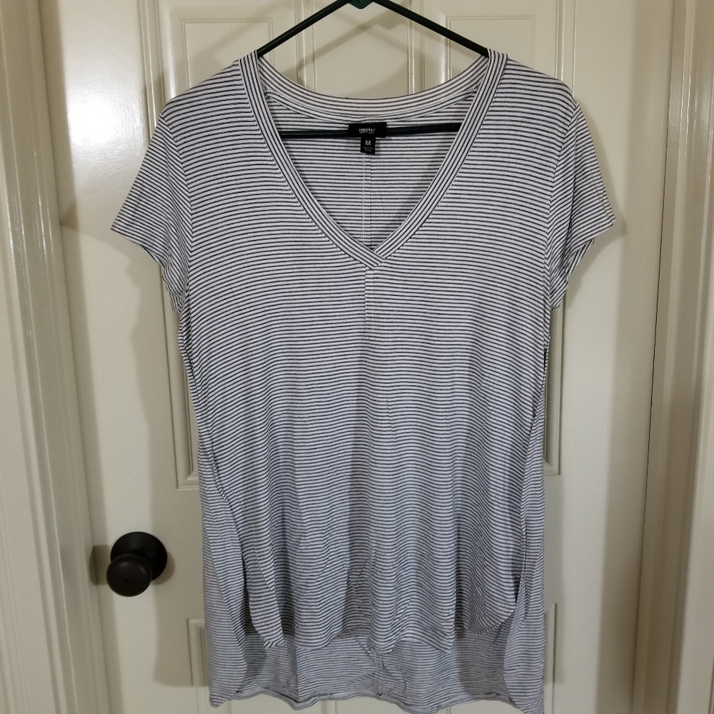 Like new black white striped shirt